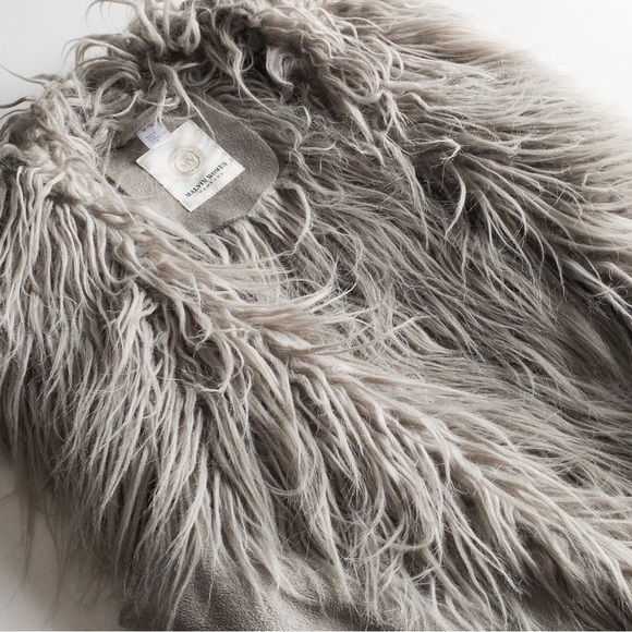 Malvin Hamburg Vest Faux Fur Long Hair Trim Grey Womens Size M - Picture 4 of 9